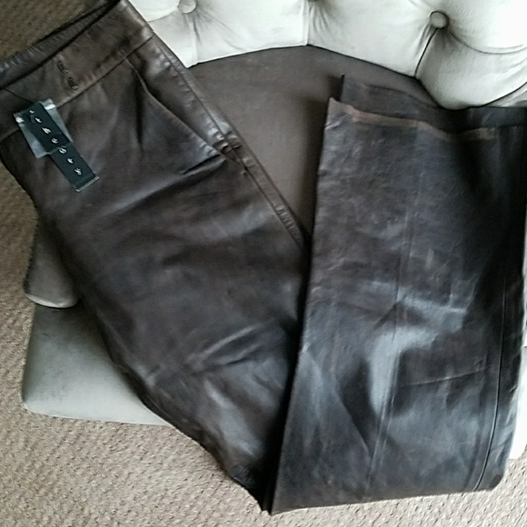 Theory Pants - Theory brown leather pants